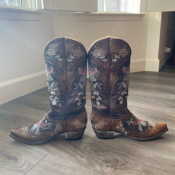 Old Gringo Women's Bonnie Brass Leather Cowboy Boots - Picture 3 of 10